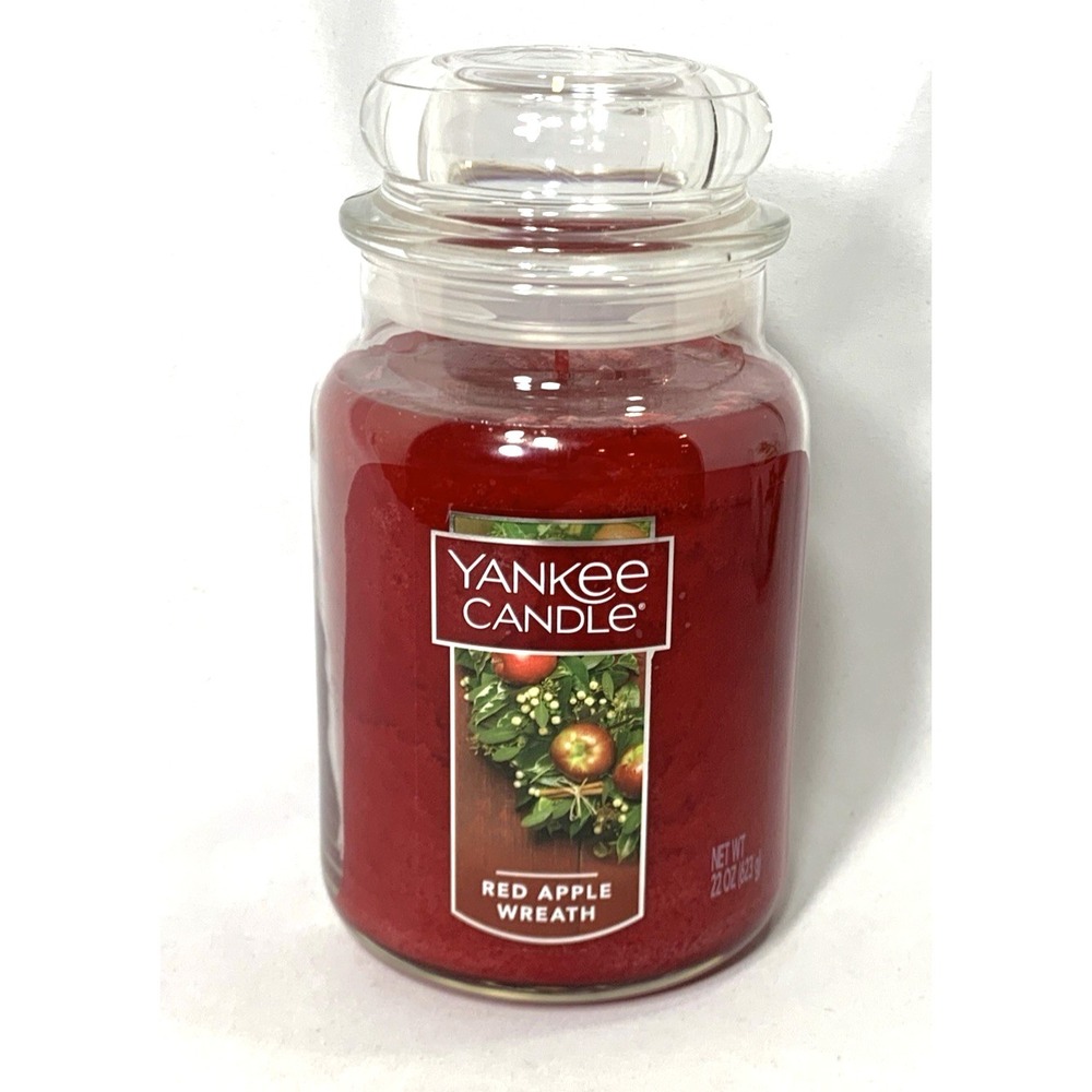 Yankee Candle Original Classic Large Jar Single Wick 22 oz Red Apple Wreath
